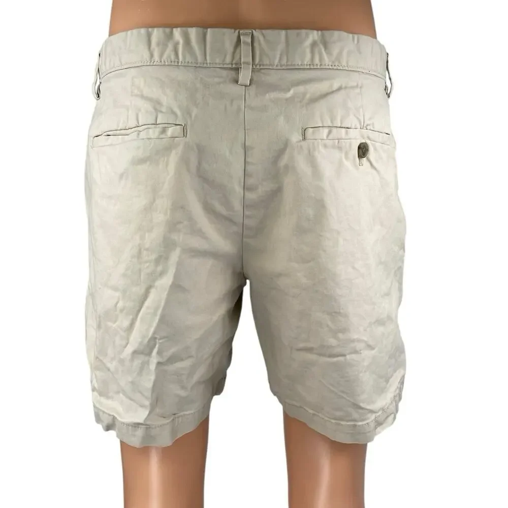 Banana Republic Lived In Men's Beige Chino Khaki Straight Casual Shorts Size 32
